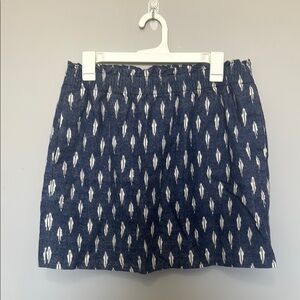 Navy and White Patterned Skirt